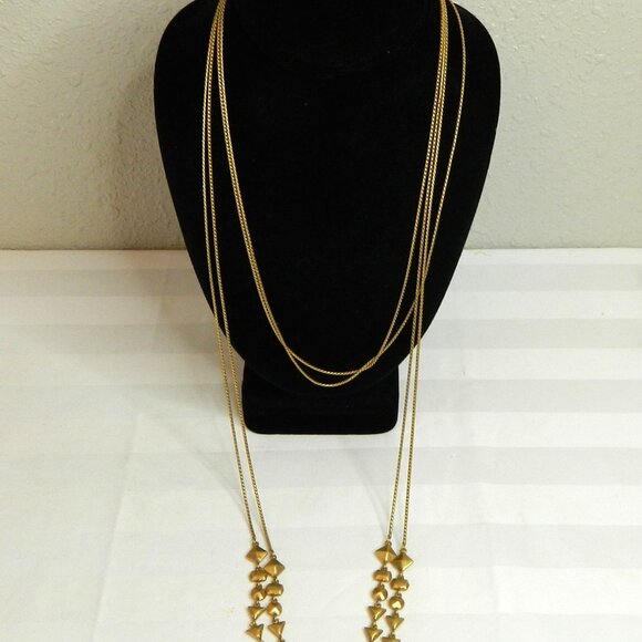 Stella & Dot Adjustable Lariat Necklace with Geometric Metal Beads and Stones - Picture 2 of 6